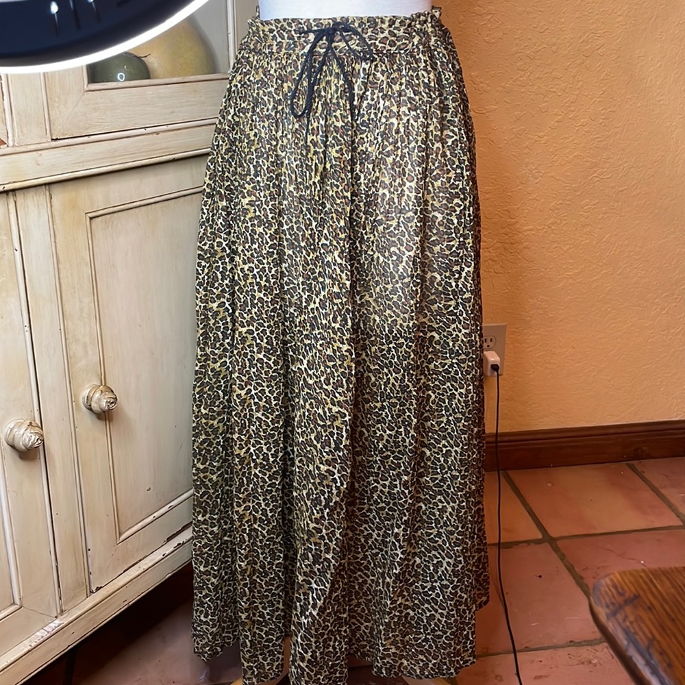 Leopard print boho skirt